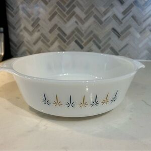 Fire King Anchor Hocking Casserole Dosh with Atomic Starbursts